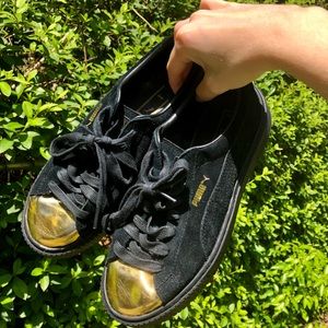 Black and Gold Puma Creepers Shoes!!🤩🖤